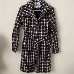 Stylish Black Brown and White Women's Coat